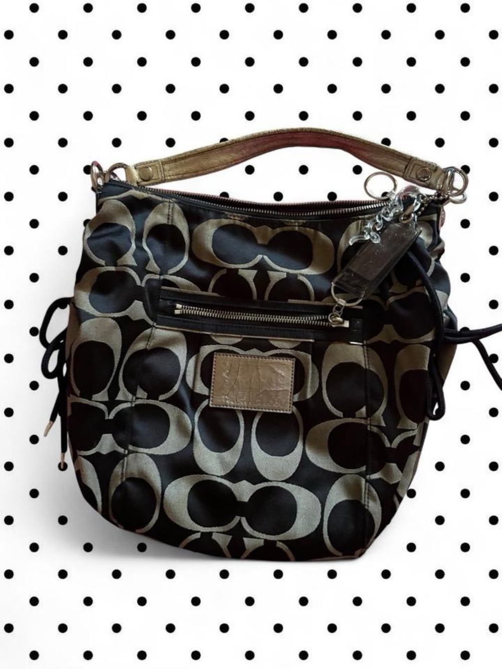Coach Black and gray spacious shoulder bag